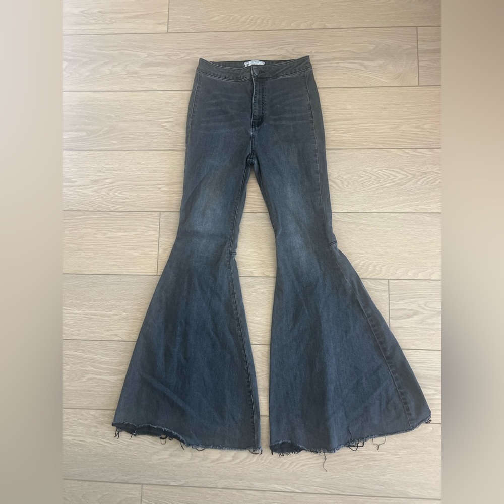 Free people just float on flare jeans washed black size 27
